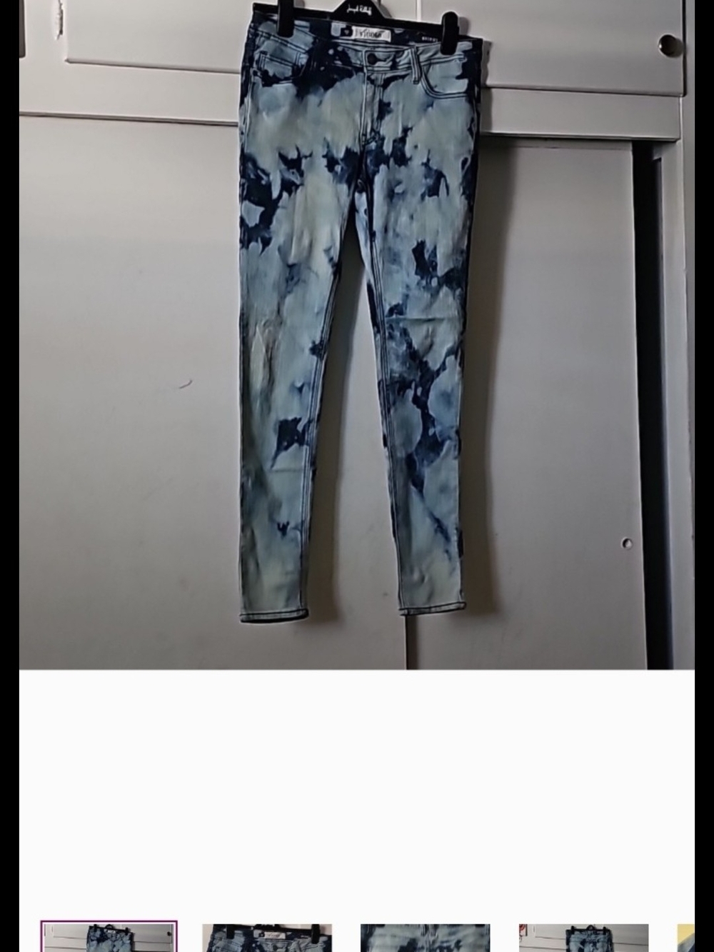 Vigold Blue & White Tie-Dye Skinny Jeans